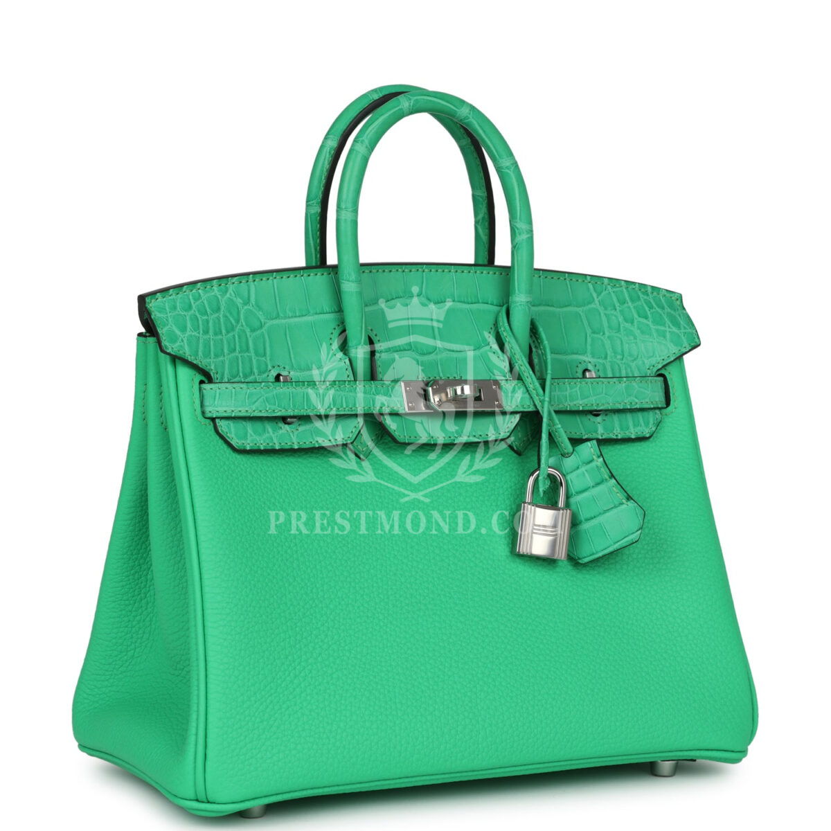 Hermes Birkin 25 Vert Comics Togo and Matte Alligator Touch PHW — изображение 2