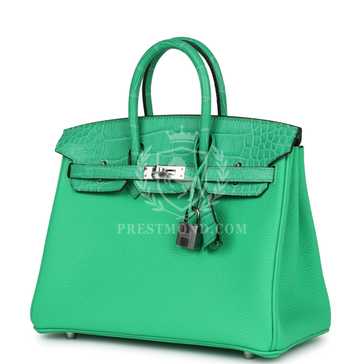 Hermes Birkin 25 Vert Comics Togo and Matte Alligator Touch PHW — изображение 5