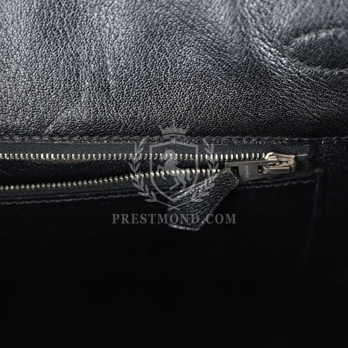 Vintage Hermes Birkin 35 Black Shiny Porosus Crocodile PHW — изображение 9