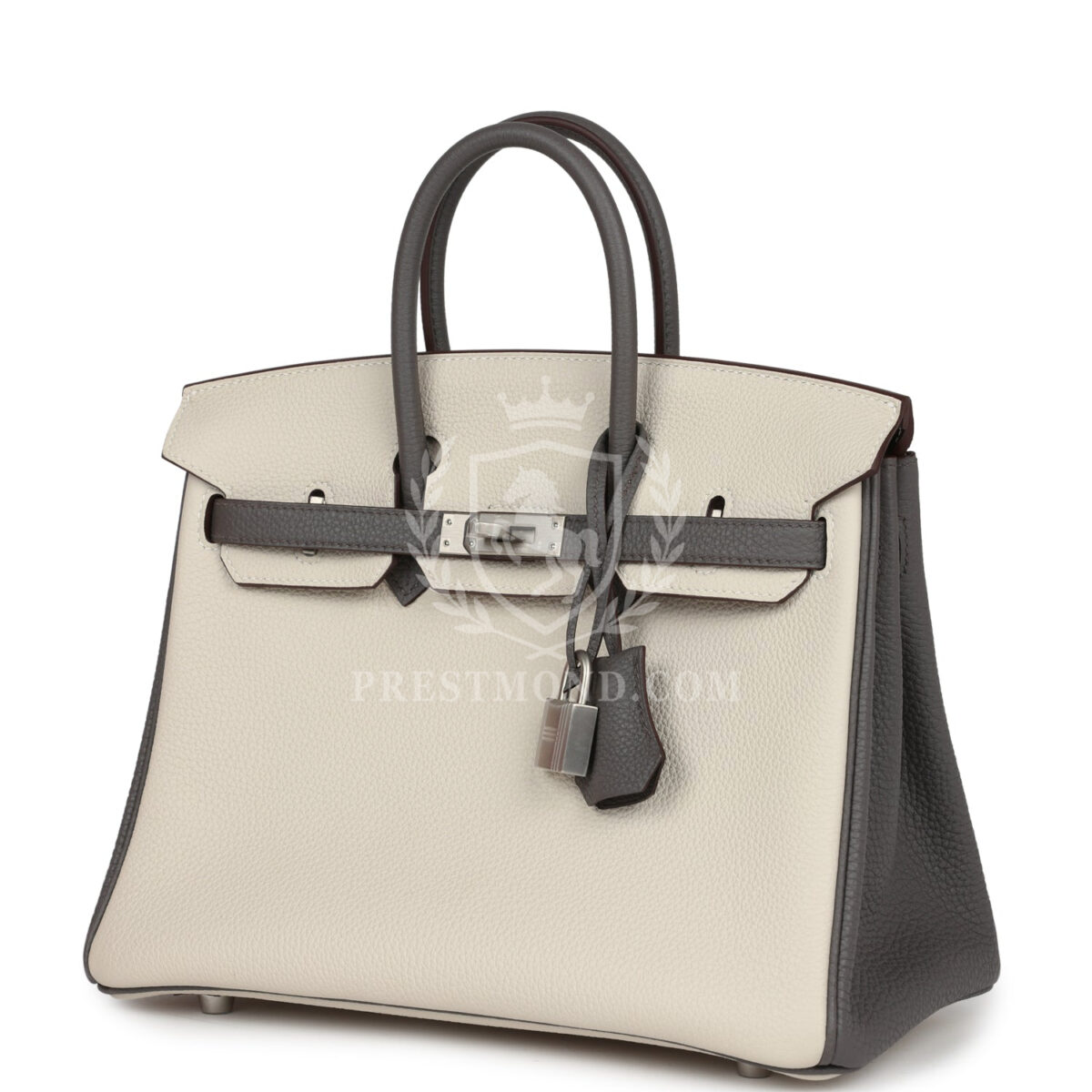 Hermes Special Order (HSS) Birkin 25 Beton and Etain Togo Brushed PHW — изображение 5
