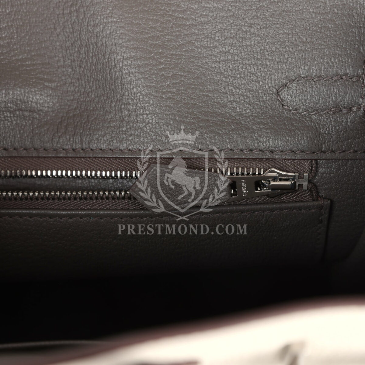 Hermes Special Order (HSS) Birkin 25 Beton and Etain Togo Brushed PHW — изображение 9