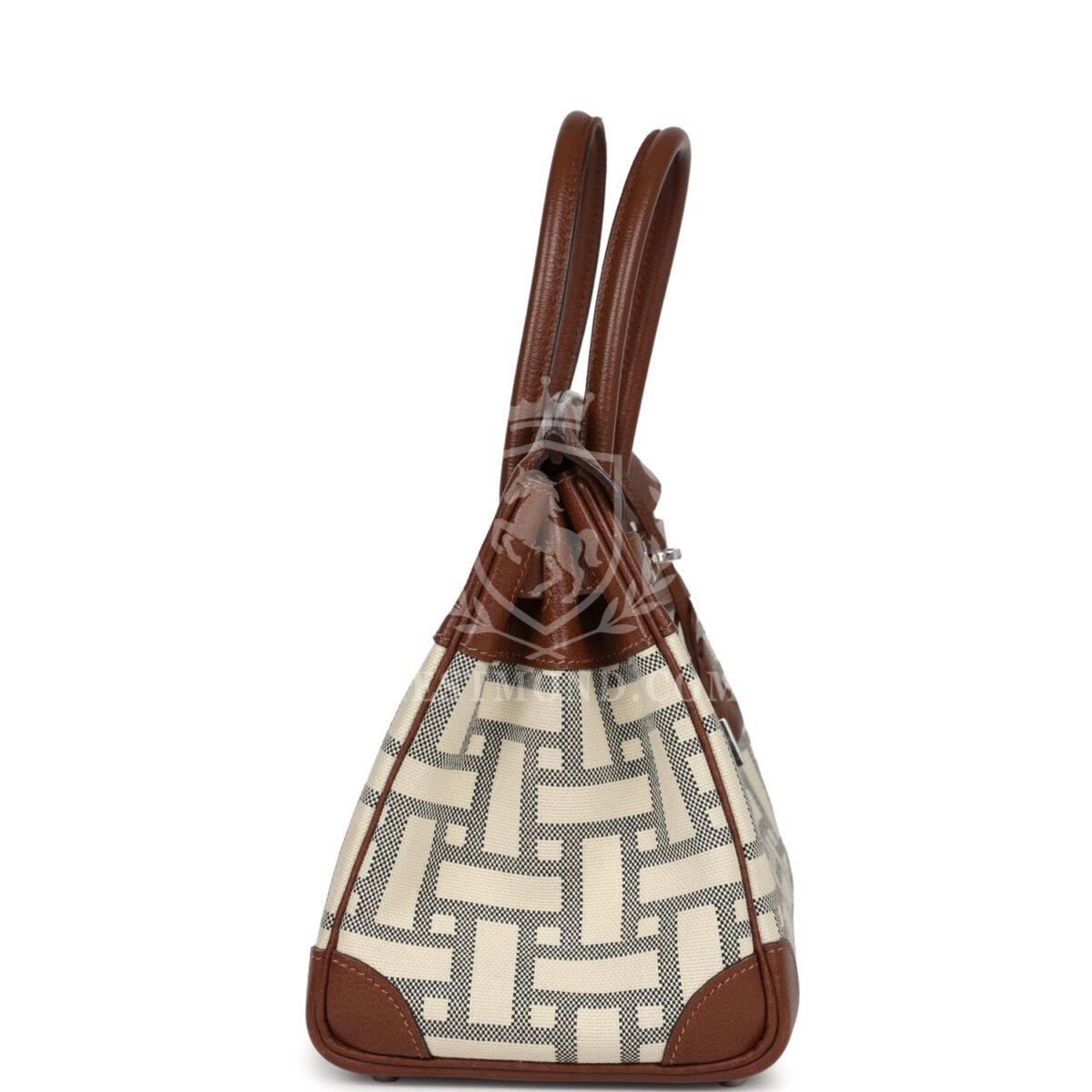 Hermes Birkin 30 Marron D'Inde Buffalo and Mosaique Canvas PHW — изображение 3