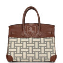 Hermes Birkin 30 Marron D'Inde Buffalo and Mosaique Canvas PHW