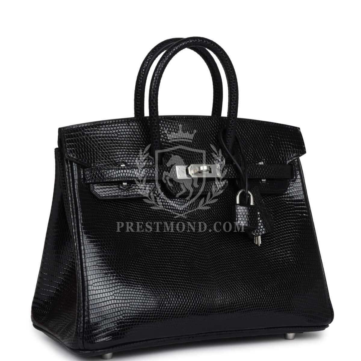 Hermes Birkin 25 Black Shiny Varanus Niloticus Lizard PHW — изображение 2