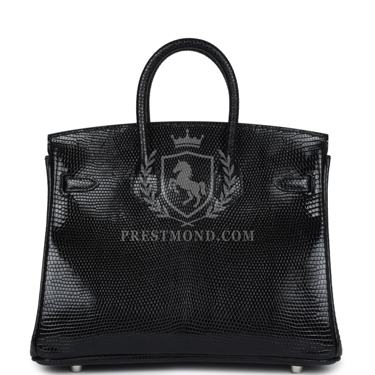 Hermes Birkin 25 Black Shiny Varanus Niloticus Lizard PHW — изображение 4