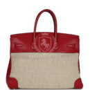 Vintage Hermes Birkin 35 Rouge Vif Buffalo and Crinoline GHW