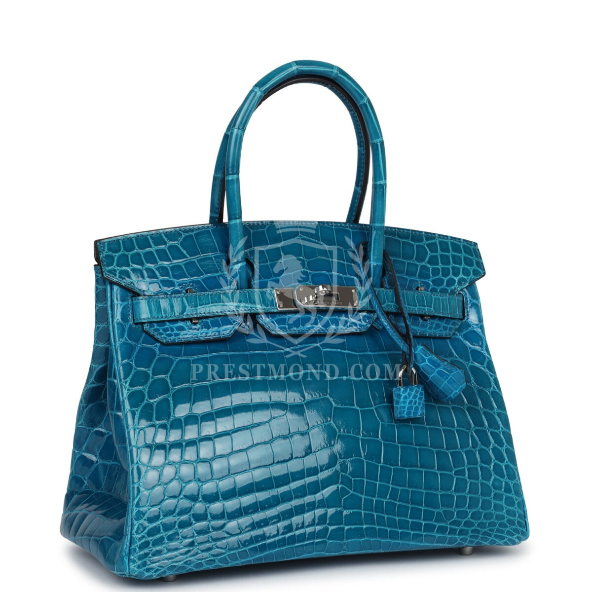 Hermes Birkin 30 Bleu Izmir Shiny Niloticus Crocodile PHW — изображение 2