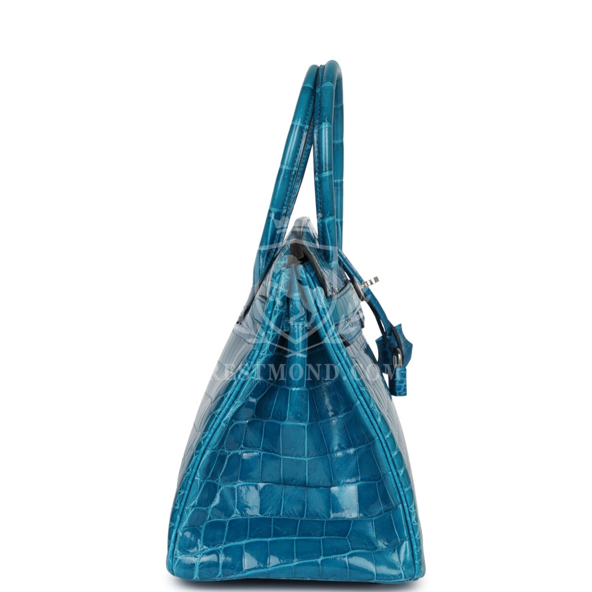 Hermes Birkin 30 Bleu Izmir Shiny Niloticus Crocodile PHW — изображение 3