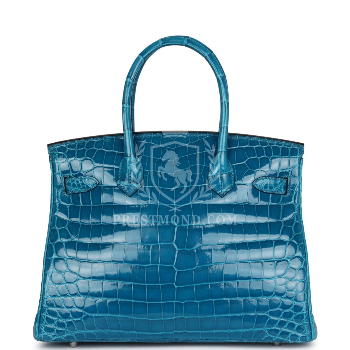 Hermes Birkin 30 Bleu Izmir Shiny Niloticus Crocodile PHW — изображение 4