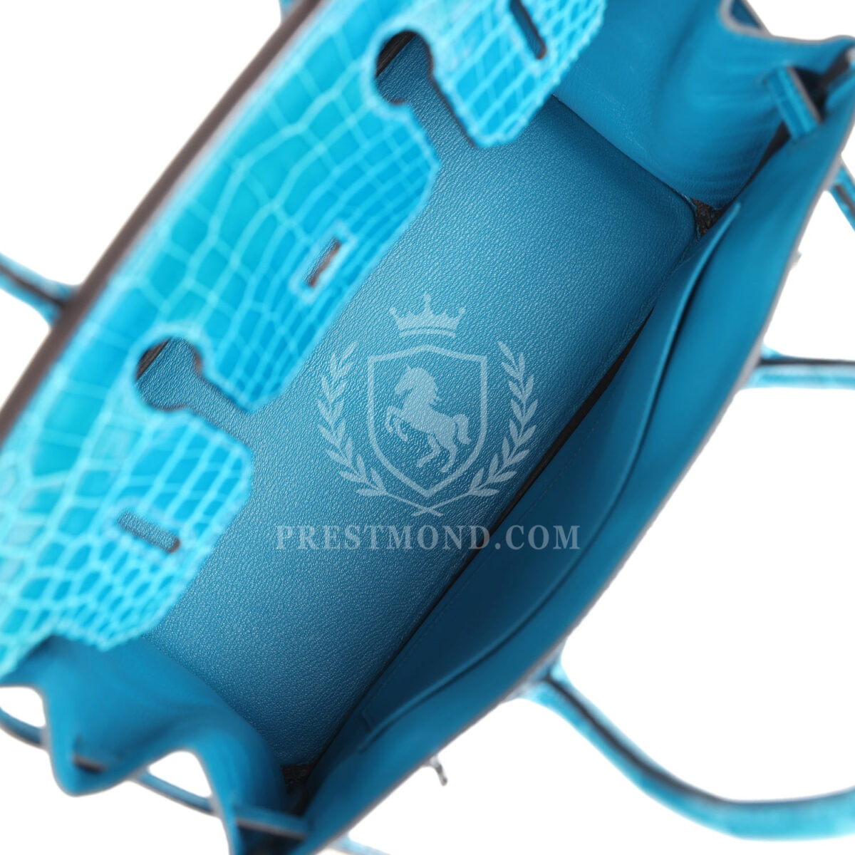 Hermes Birkin 30 Bleu Izmir Shiny Niloticus Crocodile PHW — изображение 8