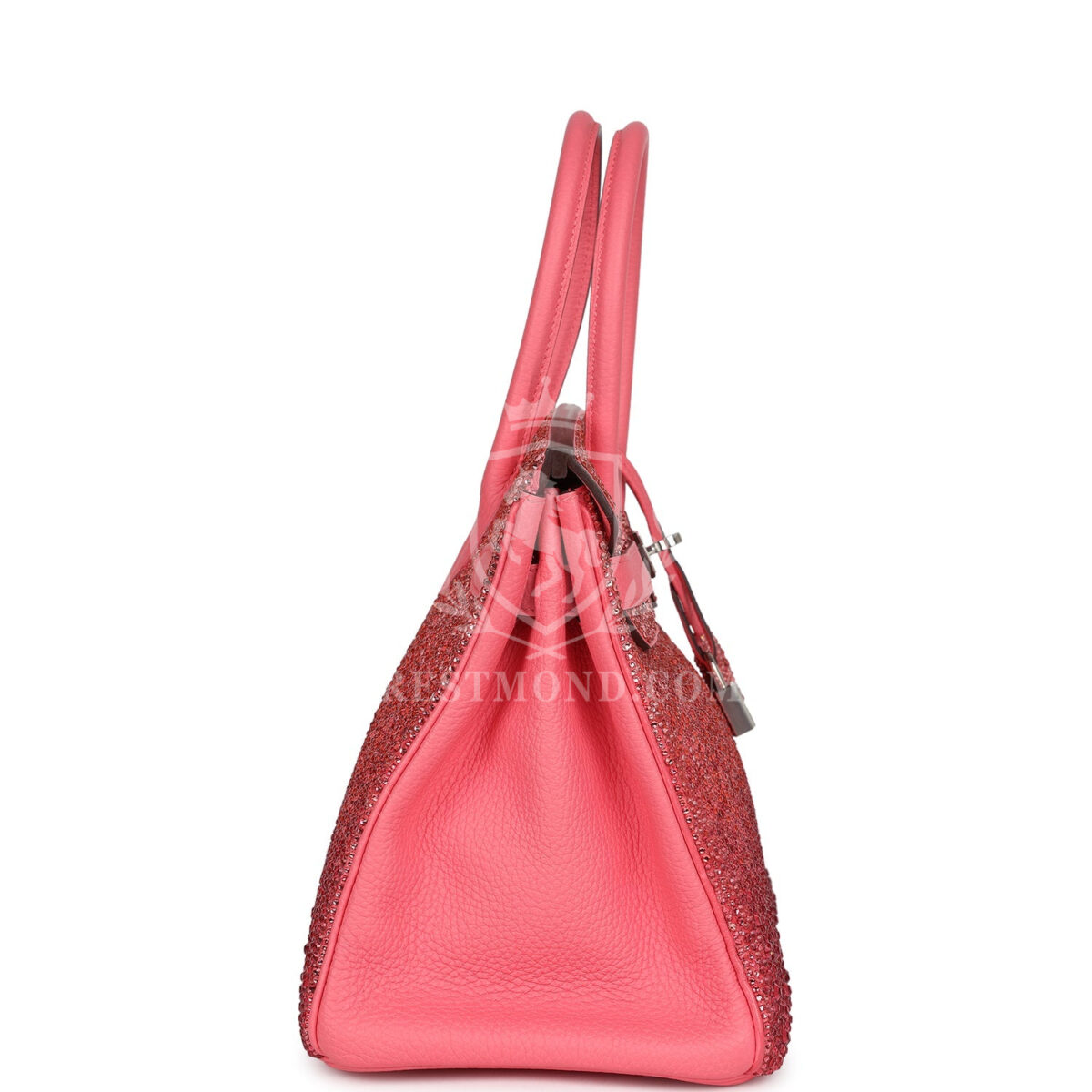 Custom Ombre Swarovski Crystal Hermes Birkin 30 Rose Azalee Clemence PHW — изображение 3