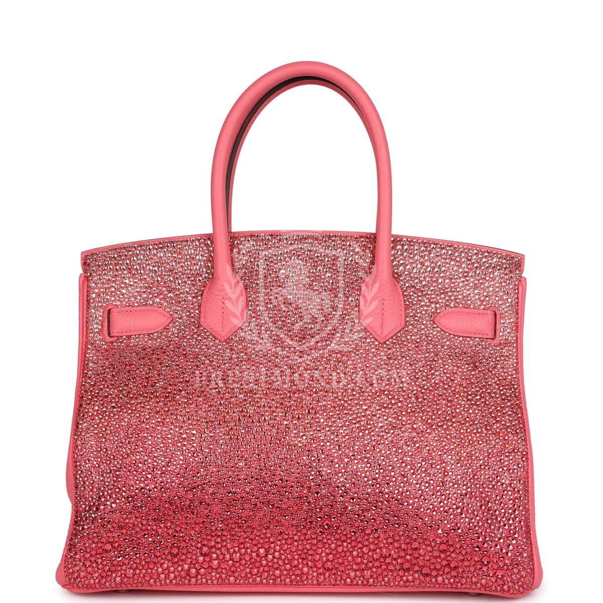 Custom Ombre Swarovski Crystal Hermes Birkin 30 Rose Azalee Clemence PHW — изображение 4