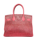 Custom Ombre Swarovski Crystal Hermes Birkin 30 Rose Azalee Clemence PHW