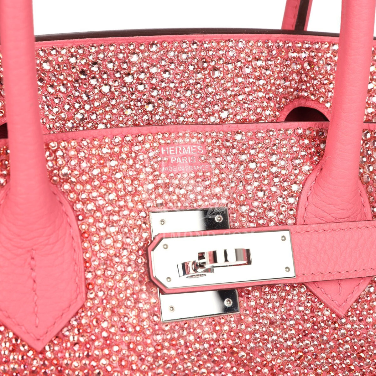 Custom Ombre Swarovski Crystal Hermes Birkin 30 Rose Azalee Clemence PHW — изображение 7
