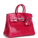 Hermes Birkin 25 Rose Mexico Shiny Porosus Crocodile PHW