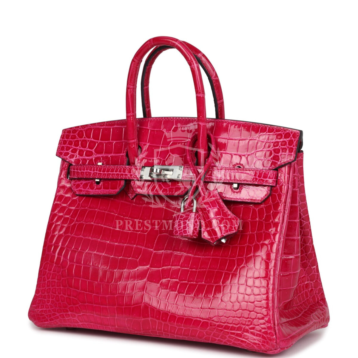 Hermes Birkin 25 Rose Mexico Shiny Porosus Crocodile PHW — изображение 3