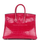 Hermes Birkin 25 Rose Mexico Shiny Porosus Crocodile PHW