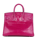 Hermes Birkin 25 Rose Sheherazade Shiny Porosus Crocodile PHW