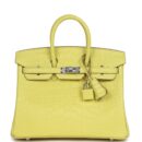 Hermes Birkin 25 Lime Matte Alligator PHW