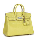 Hermes Birkin 25 Lime Matte Alligator PHW