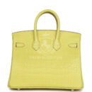 Hermes Birkin 25 Lime Matte Alligator PHW