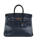 Hermes Birkin 25 Bleu De Malte Varanus Niloticus Lizard GHW