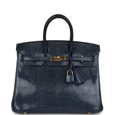 Hermes Birkin 25 Bleu De Malte Varanus Niloticus Lizard GHW
