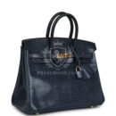 Hermes Birkin 25 Bleu De Malte Varanus Niloticus Lizard GHW