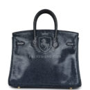 Hermes Birkin 25 Bleu De Malte Varanus Niloticus Lizard GHW