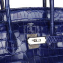 Hermes Birkin 35 Bleu Electric Shiny Porosus Crocodile PHW
