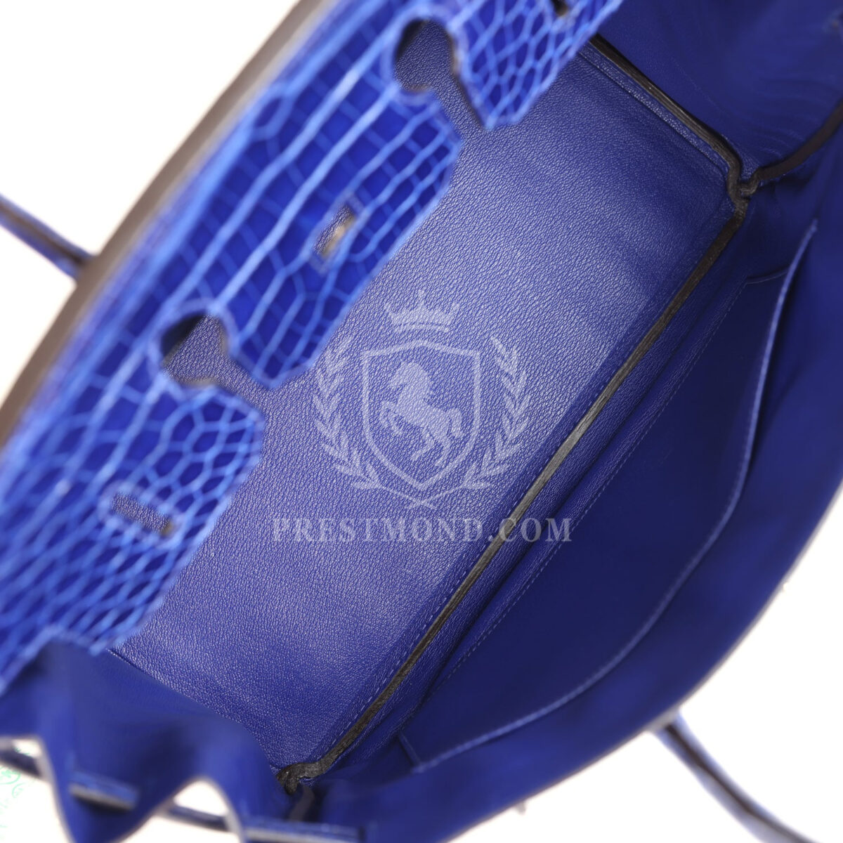 Hermes Birkin 35 Bleu Electric Shiny Porosus Crocodile PHW — изображение 8