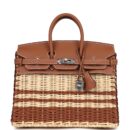 Hermes Picnic Birkin 25 Gold Swift and Stripe Wicker PHW