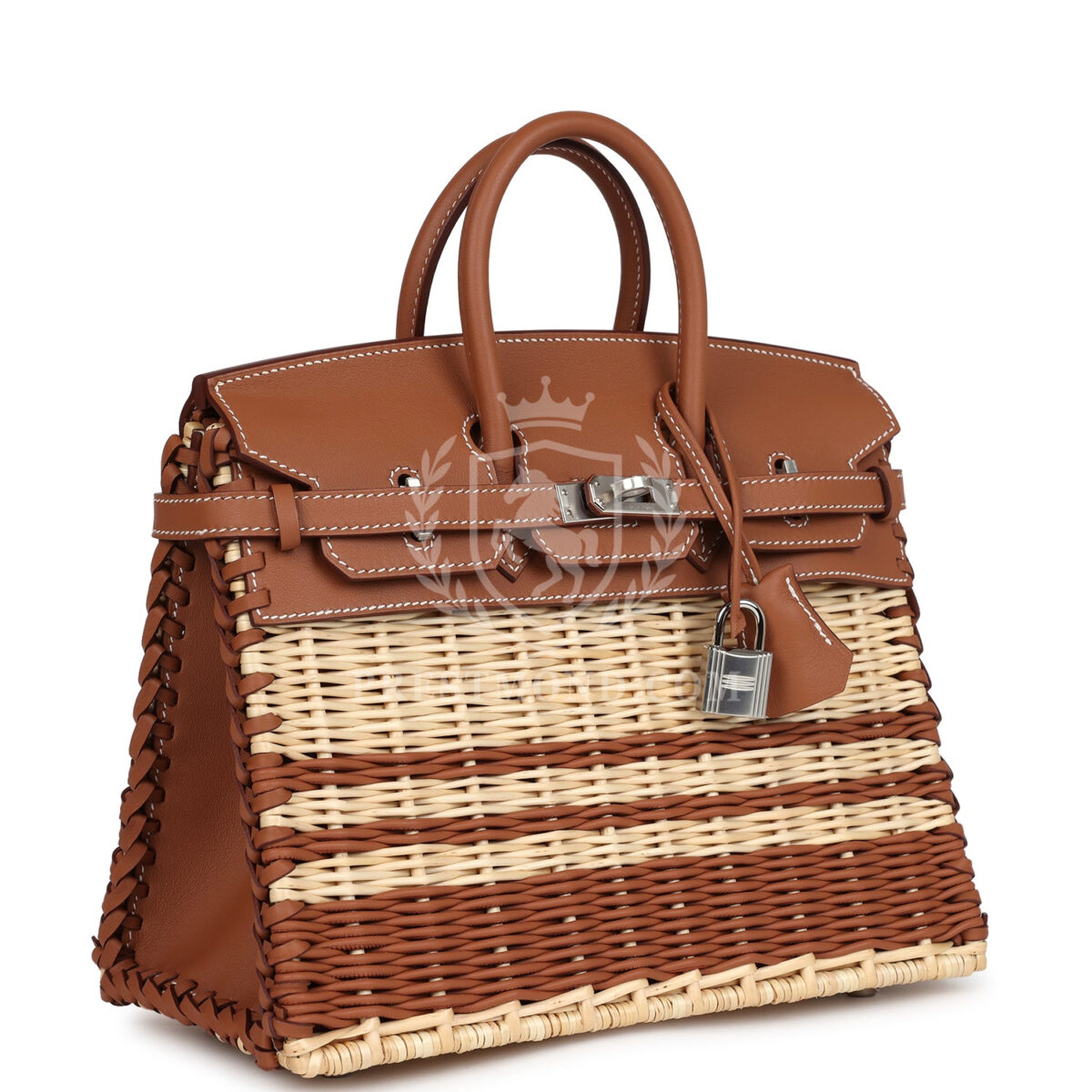 Hermes Picnic Birkin 25 Gold Swift and Stripe Wicker PHW — изображение 2