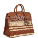 Hermes Picnic Birkin 25 Gold Swift and Stripe Wicker PHW