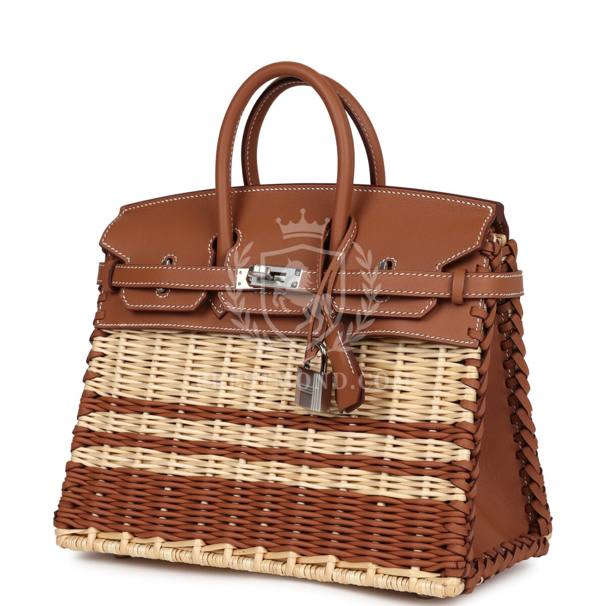 Hermes Picnic Birkin 25 Gold Swift and Stripe Wicker PHW — изображение 5