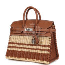 Hermes Picnic Birkin 25 Gold Swift and Stripe Wicker PHW