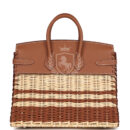 Hermes Picnic Birkin 25 Gold Swift and Stripe Wicker PHW