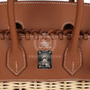 Hermes Picnic Birkin 25 Gold Swift and Stripe Wicker PHW