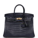 Hermes Birkin 25 Bleu Indigo Matte Alligator GHW