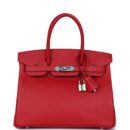 Hermes Birkin 30 Rouge Casaque Epsom PHW