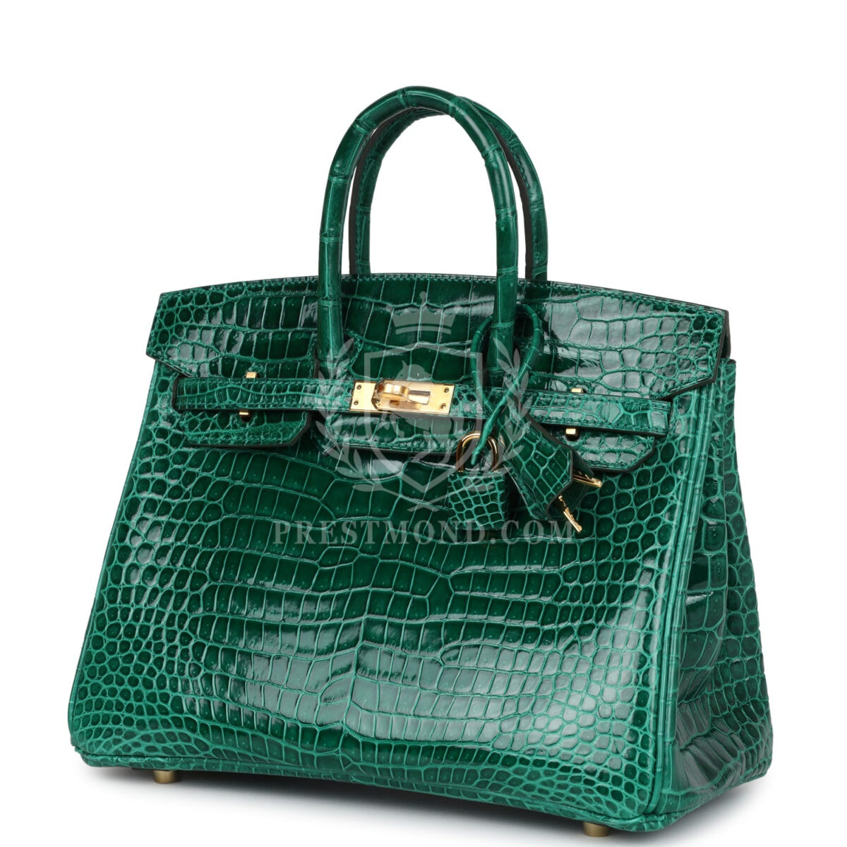 Hermes Birkin 25 Emerald Shiny Porosus Crocodile GHW — изображение 5