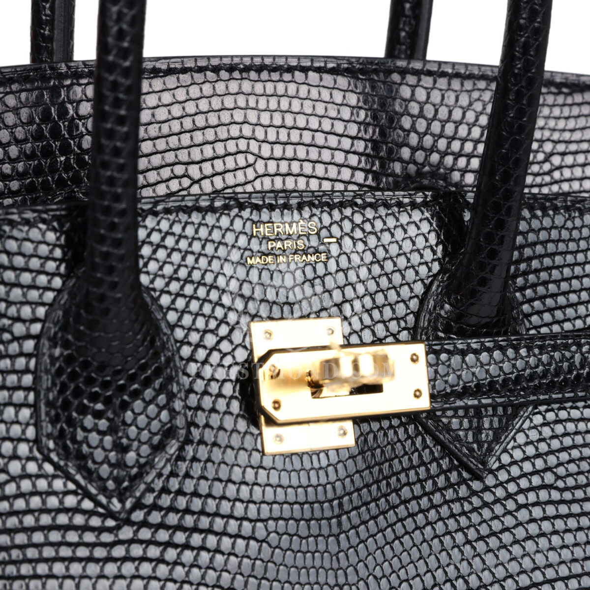 Hermes Birkin 25 Black Shiny Varanus Niloticus Lizard GHW — изображение 7