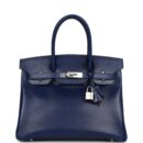 Hermes Birkin 30 Bleu Saphir Box PHW