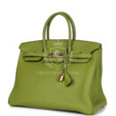 Hermes Birkin 35 Vert Anis Verso Togo GHW