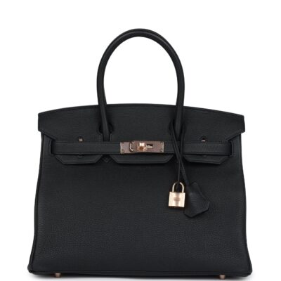 Hermes Birkin 30 Black Togo Rose GHW