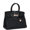 Hermes Birkin 30 Black Togo Rose GHW
