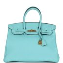Hermes Birkin 35 Bleu Atoll Togo GHW