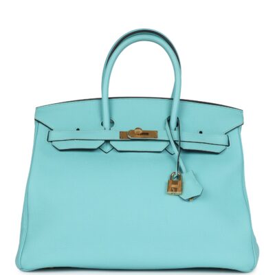 Hermes Birkin 35 Bleu Atoll Togo GHW