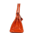 Hermes Birkin 30 Orange Shiny Porosus Crocodile PHW