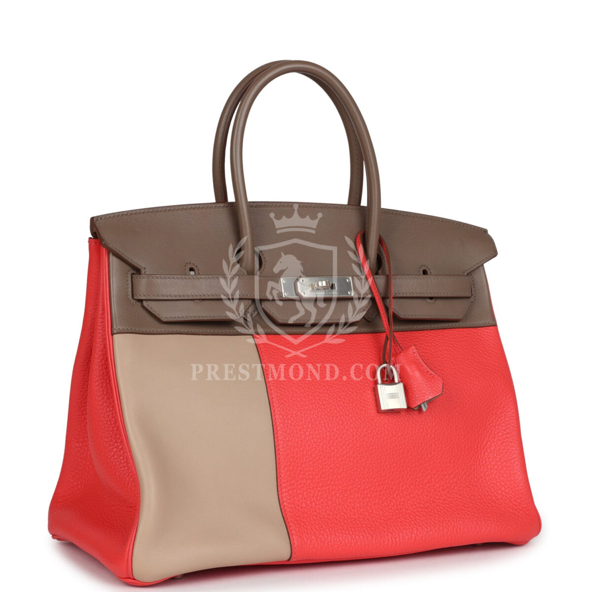 Hermes Birkin 30 Cascade Rose Jaipur, Etoupe and Argile Swift and Clemence Brushed PHW — изображение 2